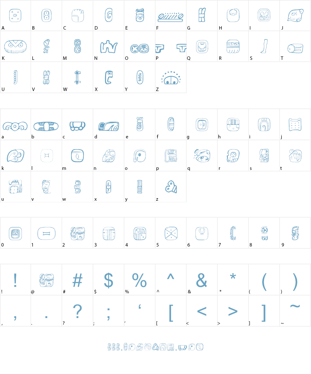 MesoAmerica Dings Font Character